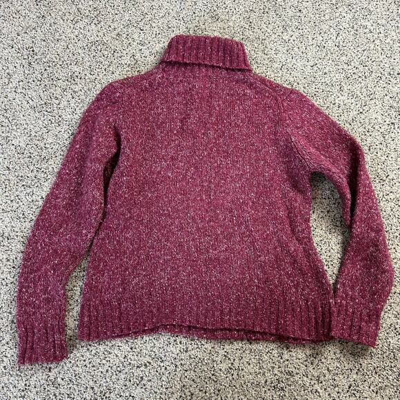 LL Bean Womens Turtleneck Sweater Size Large Purple Wool Blend - Picture 4 of 6
